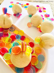 Magnetic wooden eggs, combining fun and educational playtime with a solid wood design.
