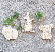 Kangaroo shelfie decor piece, handcrafted with an Australian animal theme.
