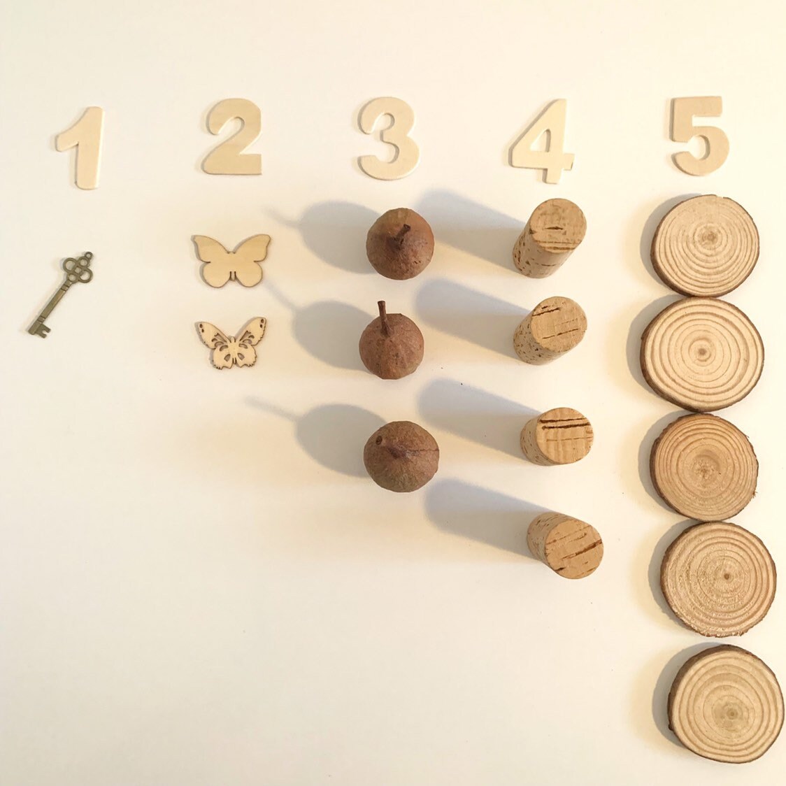 Wooden Number Set: 10-piece wooden number set for learning and crafting.
