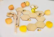 Wooden Hexagonal Tiles: 4cm wooden tiles shaped like honeycomb pieces.