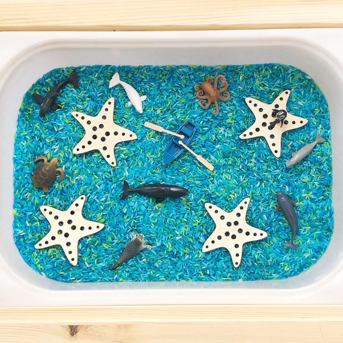 Starfish wooden sets, a beach-themed addition to decor or play.
