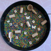 1-10 Wooden Number Tiles: Wooden tiles for number recognition and counting practice.