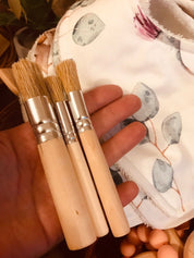 Natural Paint Brushes – Set of 3: Eco-friendly brushes for classroom art projects and crafts.