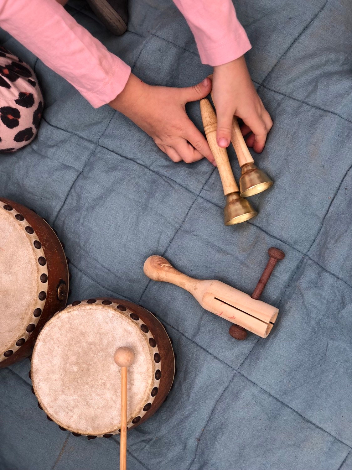 Twin bell set, a charming addition to your percussion collection.