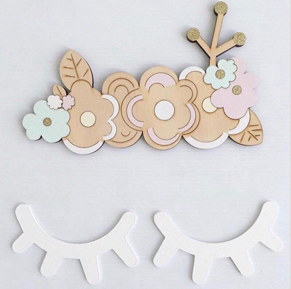 Sleepy eyes decor, a whimsical touch for nursery or kids' rooms.