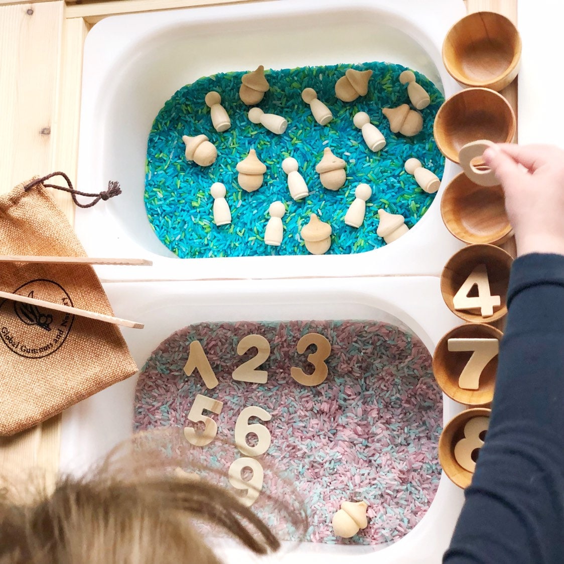 Wooden Number Set: 10-piece wooden number set for learning and crafting.