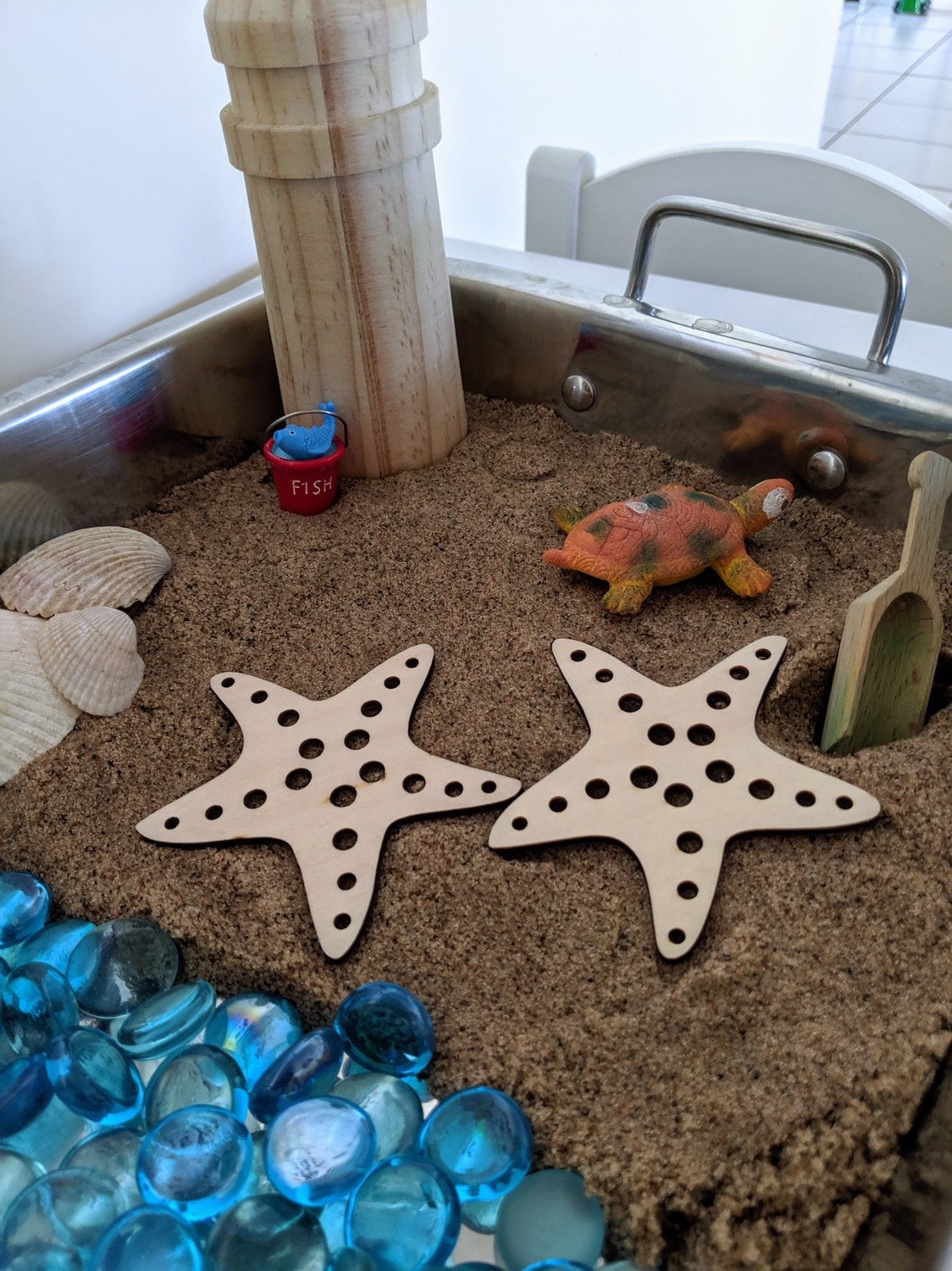 Starfish wooden sets, a beach-themed addition to decor or play.