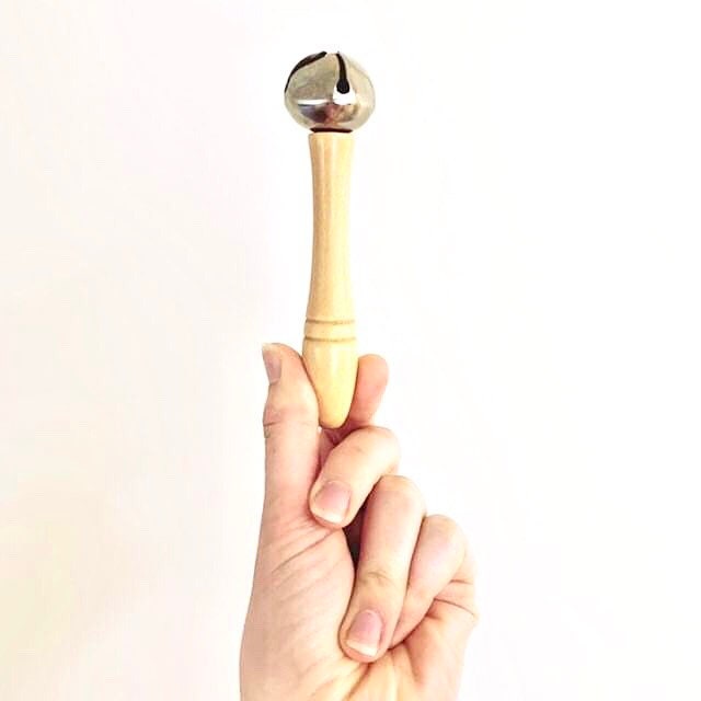 Classic handbell, ideal for classroom use, events, or traditional sound effects.