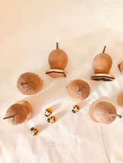 Honeybee Stamp Set: Eight-piece Gumnut stamp set with a beekeeping theme.