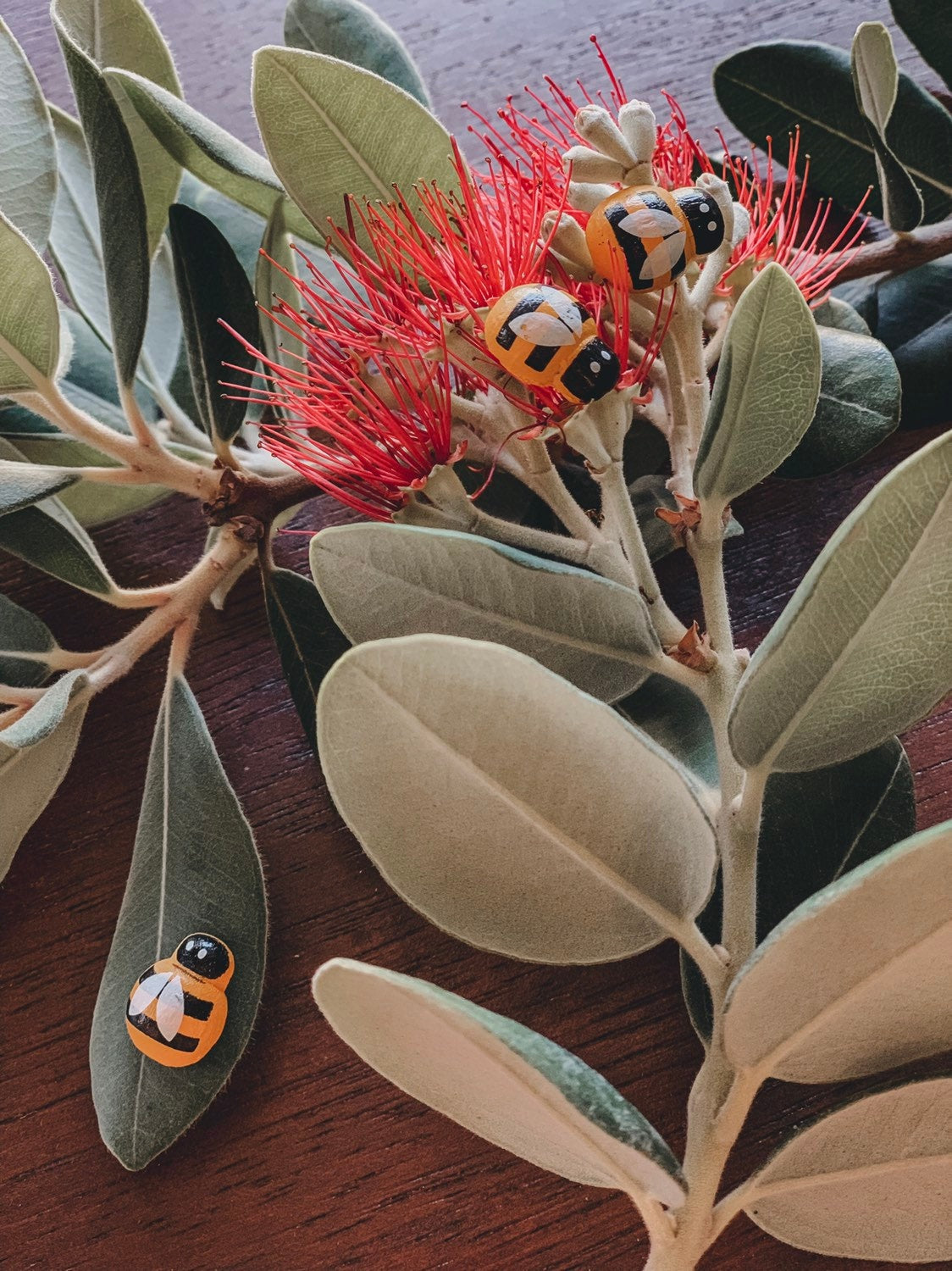 Mini Wooden Bees: Small wooden bee figurines for creative play.