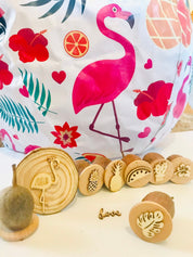 Flamingo Fun Stamp Set: 7-piece nature-inspired stamp set with a flamingo theme.