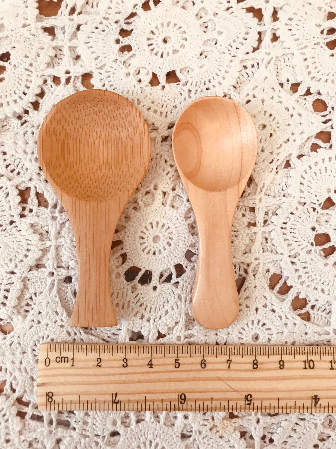 Wooden Teaspoon Scoop: Mini wooden scoop for bath salts, loose parts, or crafts.