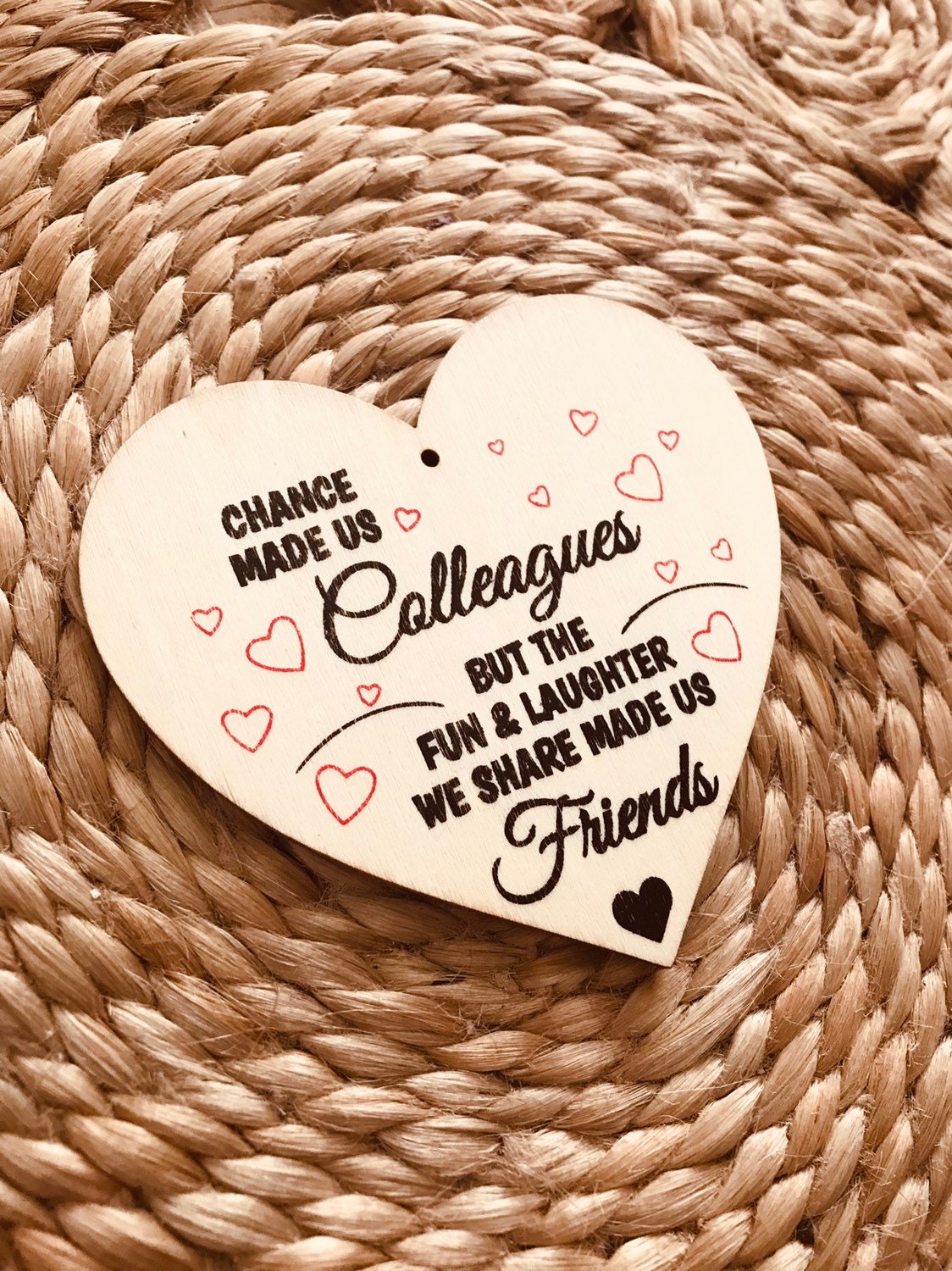 Collègues de Noël | Cœur | Cadeau en bois