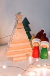 8-piece christmas tree puzzle: wooden stacker puzzle for festive holiday activities and decor.