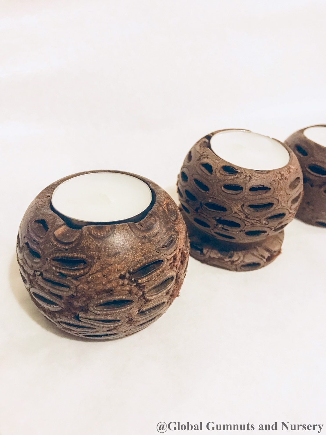 Banksia Tea Light Candle: Candle holder made from a natural Banksia seed pod.