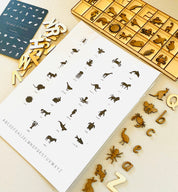 Alphabet and animal name poster, perfect for classrooms, kids' rooms, or educational decor with a playful touch.
