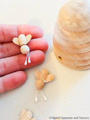 Mini Wooden Beehive: Small wooden beehive decoration, perfect for a natural display, no hole for hanging.