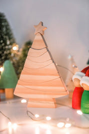 8-piece christmas tree puzzle: wooden stacker puzzle for festive holiday activities and decor.