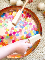 Rectangle magnetic wand, a natural wooden educational tool.