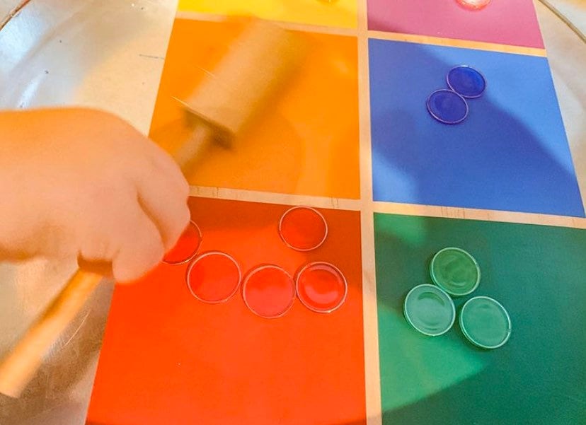 Rectangle magnetic wand, a natural wooden educational tool.