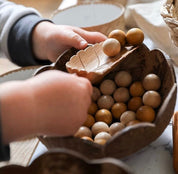 Natural Wood Leaf Spoon: Wooden scoop shaped like a leaf for sensory and craft play.