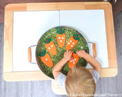 Fabric Counting Carrots: Set of 10 fabric carrots for educational play and counting.