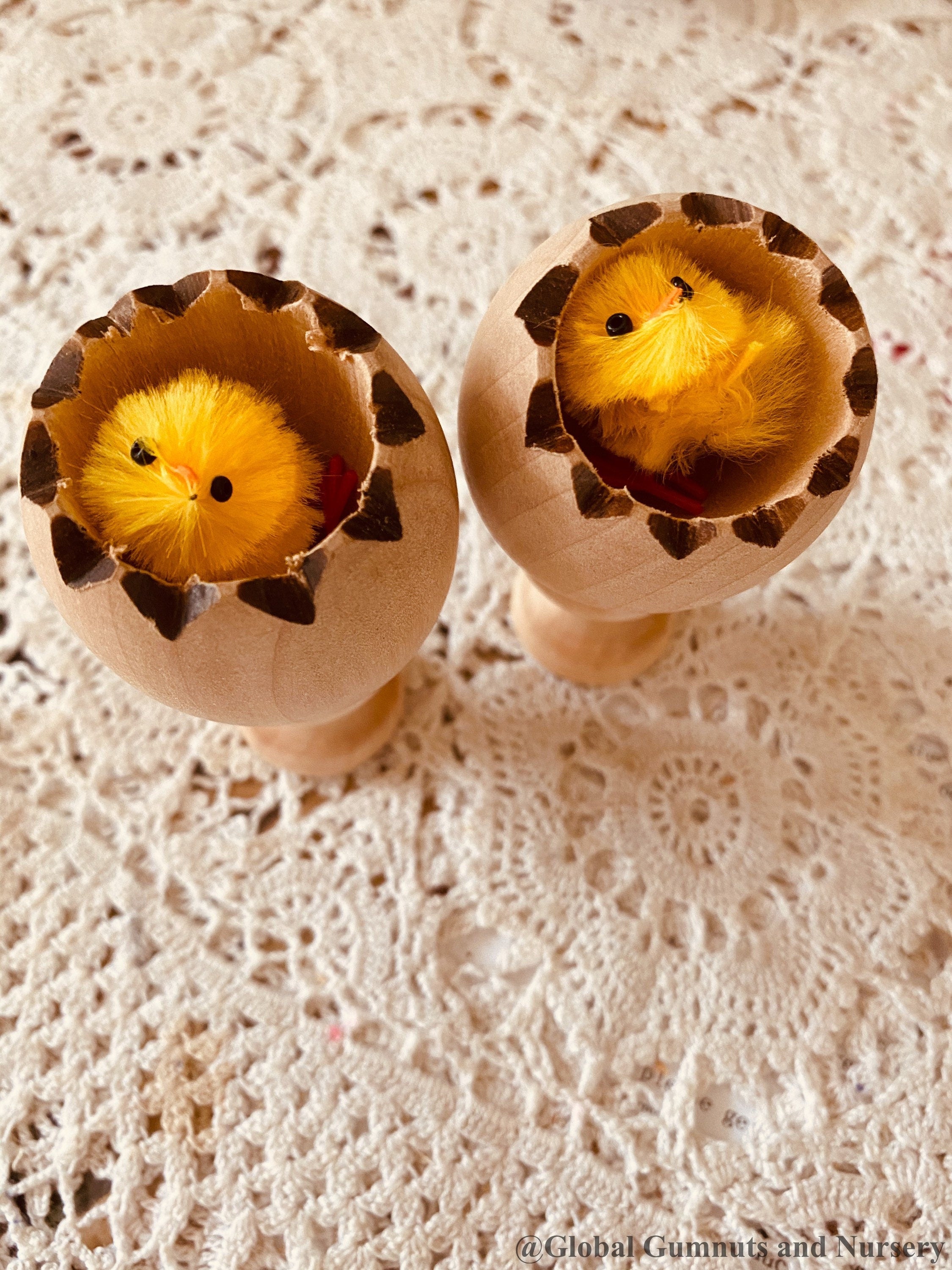 Succulent pot with stand (cracked egg design), a cute Easter gift or decor piece.