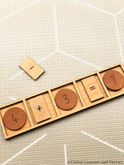 Letter and Number Building Tray: Wooden tray for arranging and learning letters and numbers.