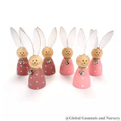 Rabbit bunny peg doll, a delightful wooden toy or decor.
