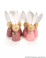 Rabbit bunny peg doll, a delightful wooden toy or decor.