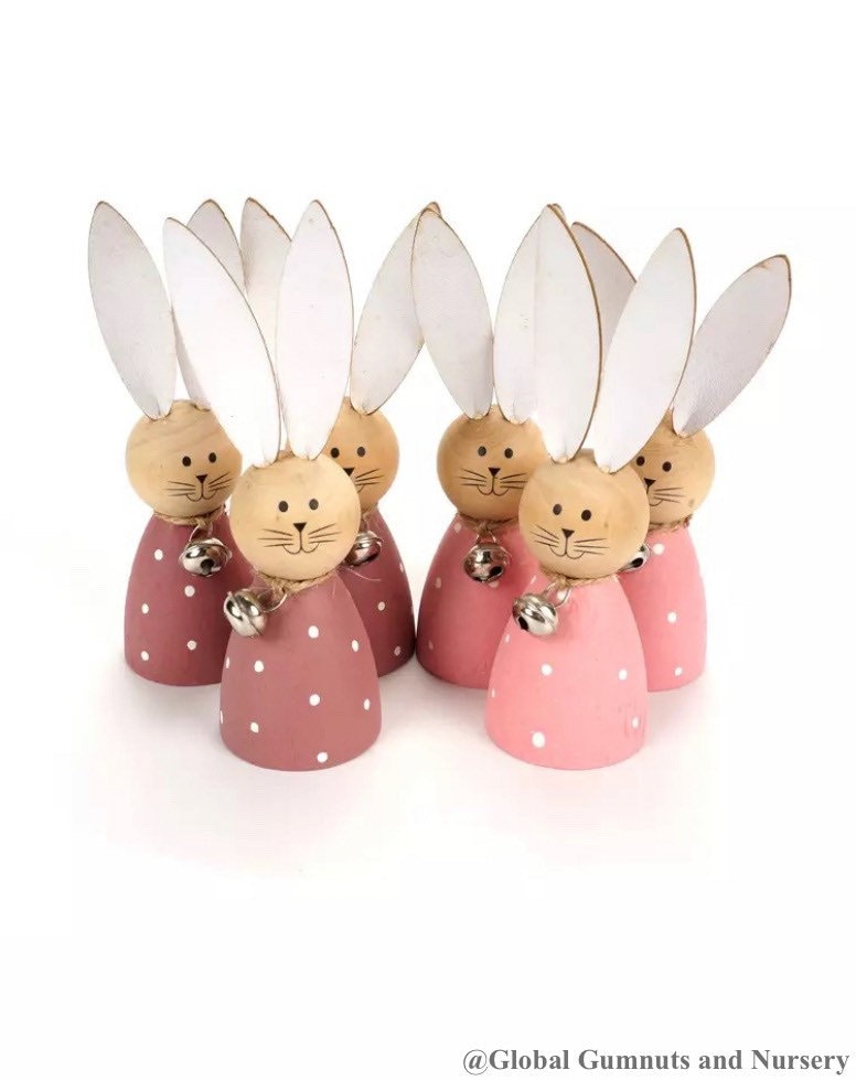 Rabbit bunny peg doll, a delightful wooden toy or decor.