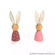 Rabbit bunny peg doll, a delightful wooden toy or decor.
