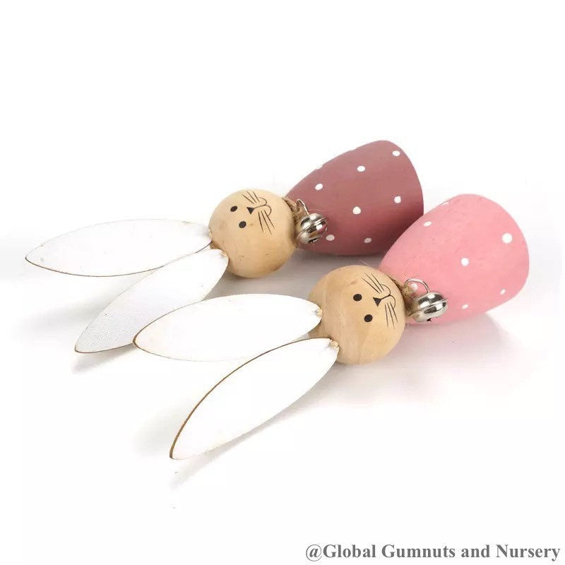Rabbit bunny peg doll, a delightful wooden toy or decor.