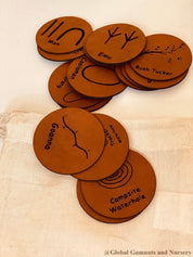 Indigenous Symbols Set: Faux leather symbols for NAIDOC Week educational activities.