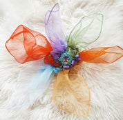 10 colour set sensory scarves: play silks in rainbow and earth colours for sensory activities.