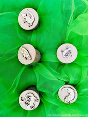 Reptile and Amphibian Gumnut Stamps: Set of 5 gumnut stamps featuring reptiles and amphibians, perfect for sensory play or nature-themed crafts.