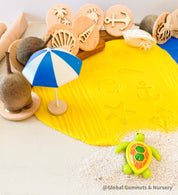 Beach Theme Stamps: Gumnut nature stamps featuring beach themes.