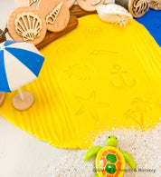 Beach Theme Stamps: Gumnut nature stamps featuring beach themes.