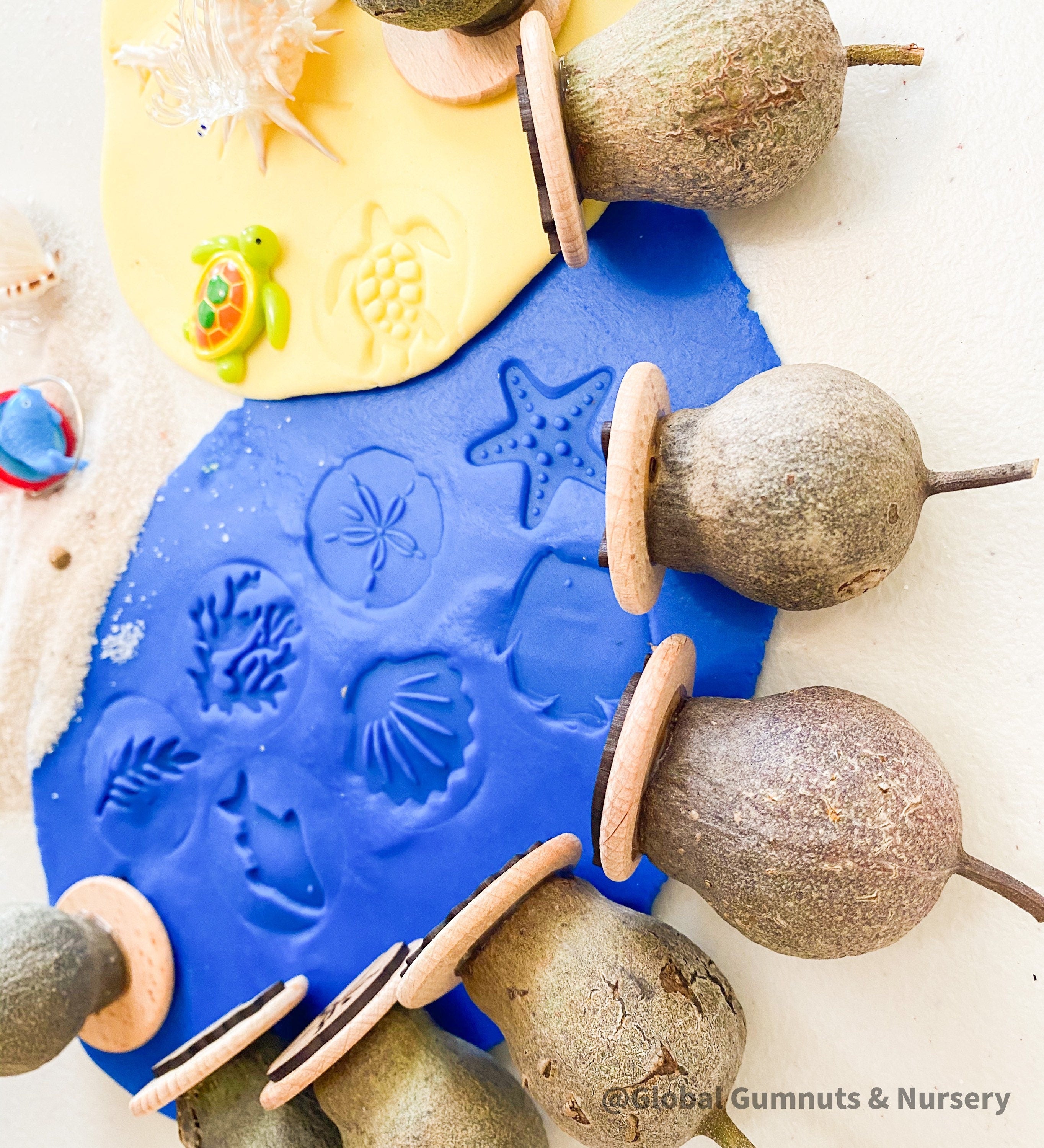 Ocean Life Stamp Set: 8-piece stamp set inspired by marine creatures.