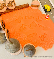 construction zone gumnut nature stamps: 8-piece stamp set for sensory crafts and nature-inspired activities.