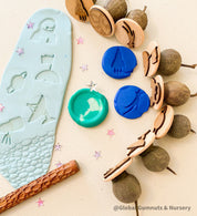 Astronauts, Space & Rockets Gumnut Stamps – 8 Pieces: An out-of-this-world stamp set featuring space-themed designs, perfect for creative play.