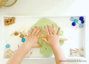Rounded Wooden Rolling Pin: Rounded-end rolling pin for sensory play and crafts.