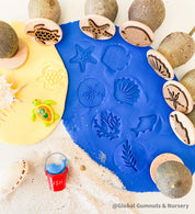 Ocean Life Stamp Set: 8-piece stamp set inspired by marine creatures.