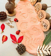 Floral Bliss Stamps: Gumnut stamp set with seven floral-themed stamps.