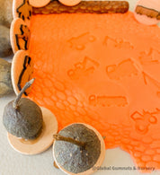 construction zone gumnut nature stamps: 8-piece stamp set for sensory crafts and nature-inspired activities.