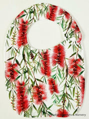 Bottlebrush Luxury Bib: Handmade bib inspired by native flora.