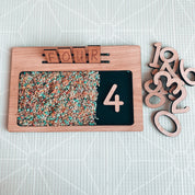 Chunky wooden numbers, 10-piece set for fun number learning, Montessori activities, or creative play.