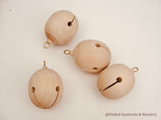 Wooden bell Christmas ornament with chimes, perfect for festive tree decor or rustic holiday charm.