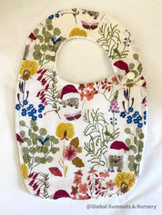 handmade wombat bibs: high-quality handmade bibs featuring a cute wombat design.