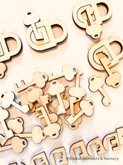 Wooden keys puzzle, a fun and educational activity.